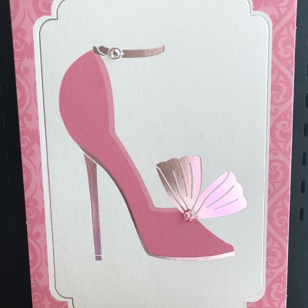 Hallmark Shoe blank notecards Swarovski crystals